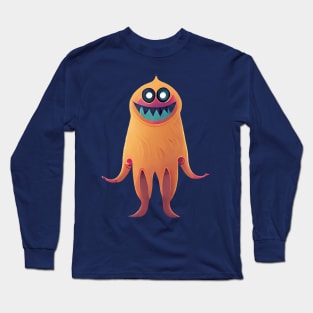 Orange Cute Monster Long Sleeve T-Shirt